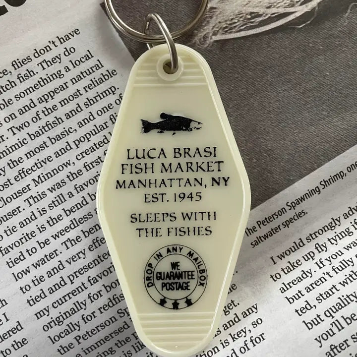 Luca Brasi Fish Market (Godfather) Motel Keychain