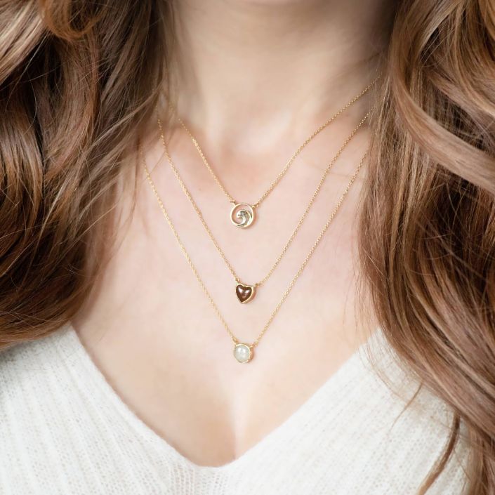 Dune 14K Yellow Gold Vermeil Heart Necklace with Sand from the Jersey Shore