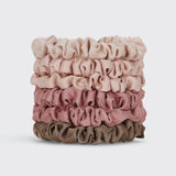 KITSCH Ultra Petite Terracotta Satin Scrunchies, 6PK