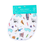 New Jersey Baby Burp Cloth and Wraparound Bib