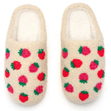 Strawberry Fuzzy Slippers