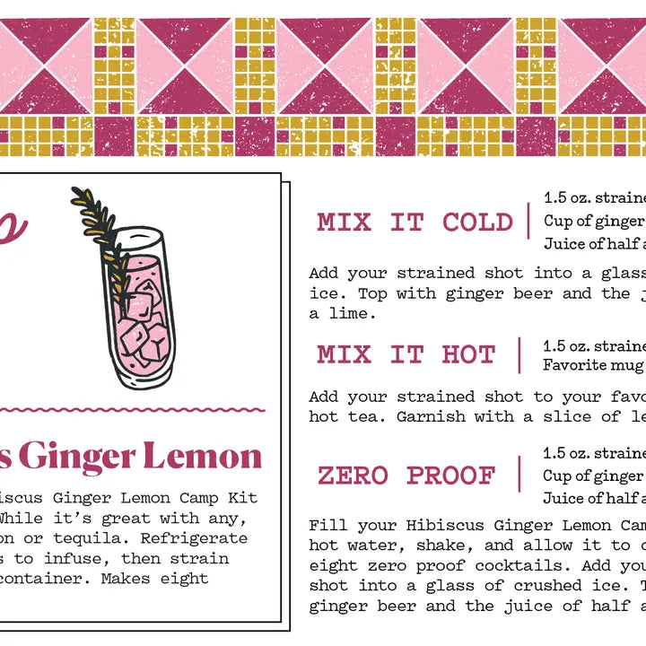 Camp Craft Hibiscus Ginger Lemon Cocktail Infusion Kit
