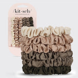 KITSCH Petite Ruched Satin Scrunchies, 6PK