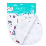 New Jersey Baby Burp Cloth and Wraparound Bib