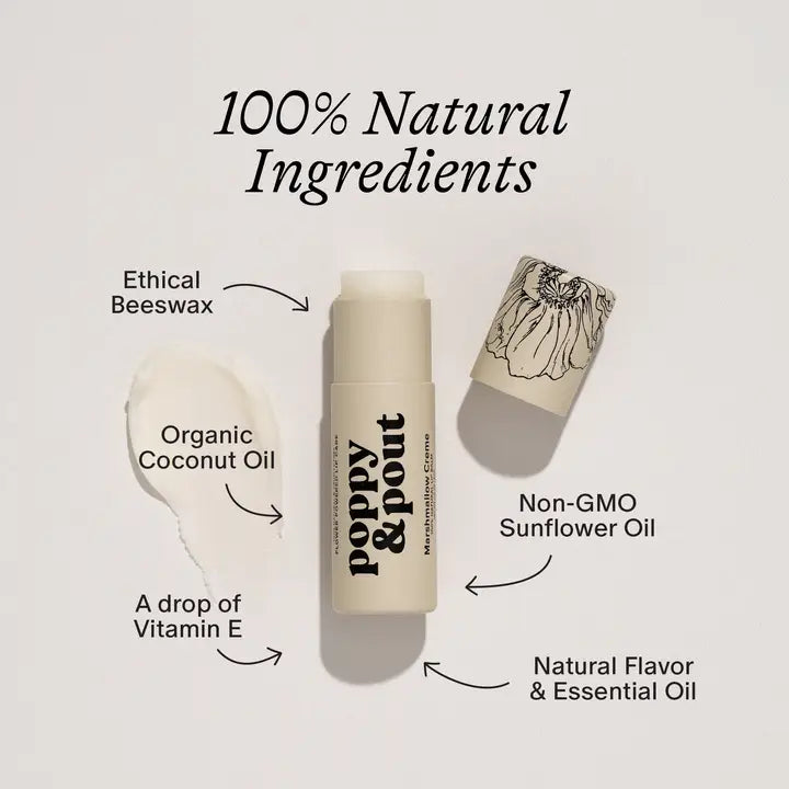Poppy & Pout Lip Balm, Marshmallow Creme