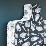 Inky Blue & White Reversible Seashells Mini Chopping Board