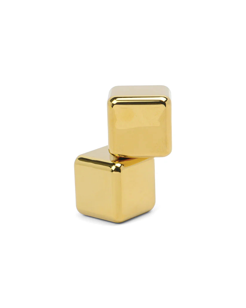Cocktail Cubes Cocktail Chillers in Gold, 2PK
