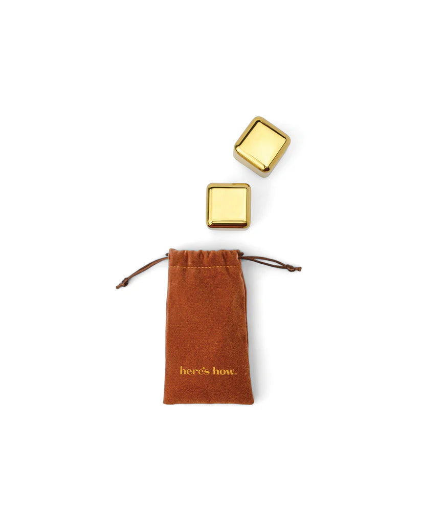 Cocktail Cubes Cocktail Chillers in Gold, 2PK