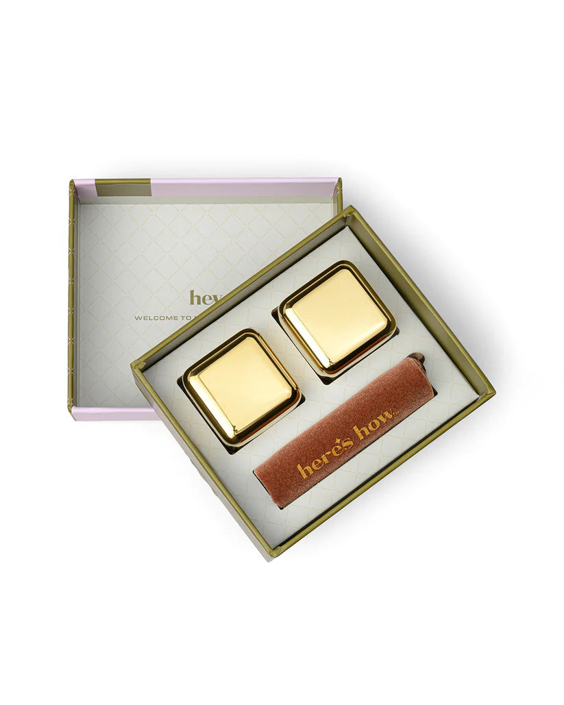 Cocktail Cubes Cocktail Chillers in Gold, 2PK