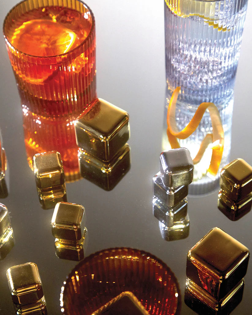 Cocktail Cubes Cocktail Chillers in Gold, 2PK