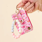 Pink & Orange Palm Trees Keychain Wallet
