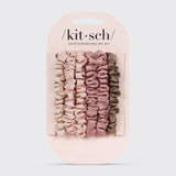 KITSCH Ultra Petite Terracotta Satin Scrunchies, 6PK