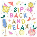 Sip Back and Relax Foil Cocktail Napkins, 20ct.