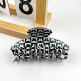 Black & White Butterfly Checkered Claw Hair Clip