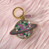 Disco Planet Enamel Keychain