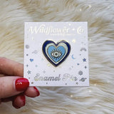 Evil Eye Heart Enamel Pin