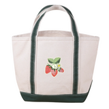 Hunter Green Mini Tote Bag with Strawberry Bundle Patch