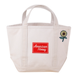 Natural Mini Tote Bag with American Honey & Sunflower Patches