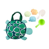 Green Turtle Beach Tote with Sand Toys