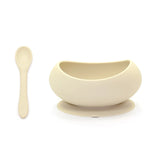 Coconut White Suction Bowl & Spoon Set