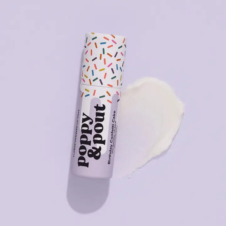 Poppy & Pout Lip Balm, Birthday Confetti Cake