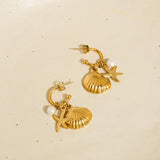 Shell, Starfish & Pearl Earrings