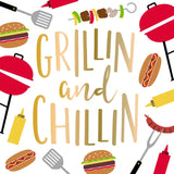 Grillin and Chillin Foil Cocktail Napkins
