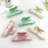 Pink Starfish with Rhinestones Hair Claw Clip