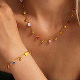 Petite Multicolor Heart Charm Necklace