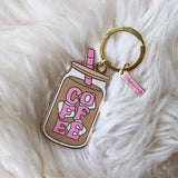Iced Coffee Enamel Keychain
