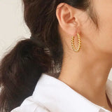 Braided Twist Hoop Earrings