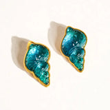 Blue & Green Seashell Stud Earrings