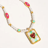 Vintage Pearl Heart Necklace