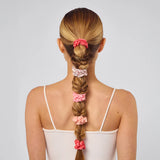 Kitsch Medium Ruched Satin Scrunchies, Assorted Cherry Blossom 5PK