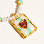 Vintage Pearl Heart Necklace
