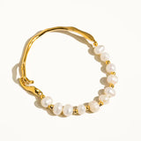 Cuff Bracelet with Natural Pearls