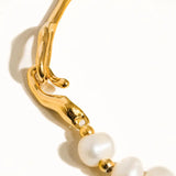 Cuff Bracelet with Natural Pearls