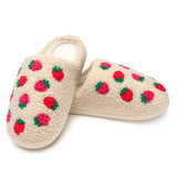 Strawberry Fuzzy Slippers