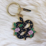 Black Serpent Enamel Keychain