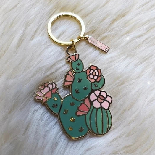 Prickly Pear Cactus Keychain