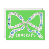 'Congrats' Floral Bow, Greeting Card