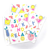 Sip Back and Relax Foil Cocktail Napkins