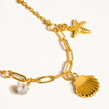 Starfish & Seashell Charm Necklace