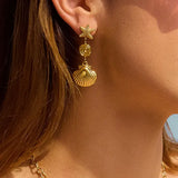 Seashell, Starfish, Swirl Dangle Earrings