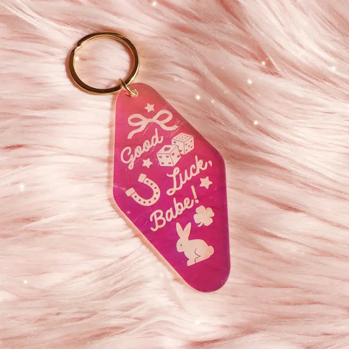 Good Luck, Babe! Iridescent Motel Keychain