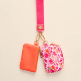 Pink & Orange Palm Trees Dynamic Duo Pouch Wristlet