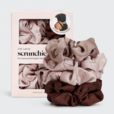Kitsch Satin Large Ruched Sleep Scrunchies, 5PK