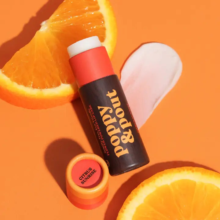 Poppy & Pout Lip Balm, Retro Surf Citrus Sunrise