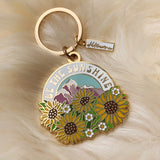 'Be the Sunshine' Sunflower Enamel Keychain