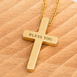 Stainless Steel Cross Necklace, Engraveable